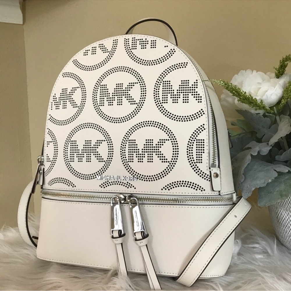 Michael Kors white backpack